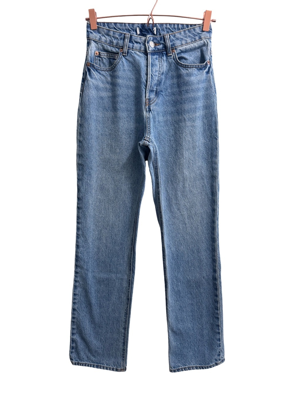 H&M Straight Leg Light Wash 100% Cotton Jeans Size 25